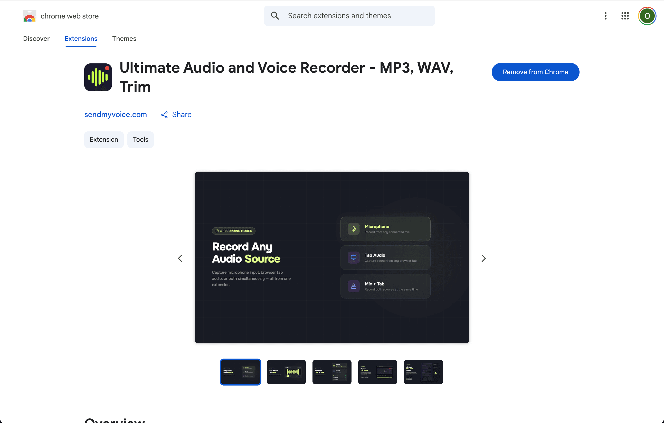 SendMyVoice Audio Recorder — screenshot