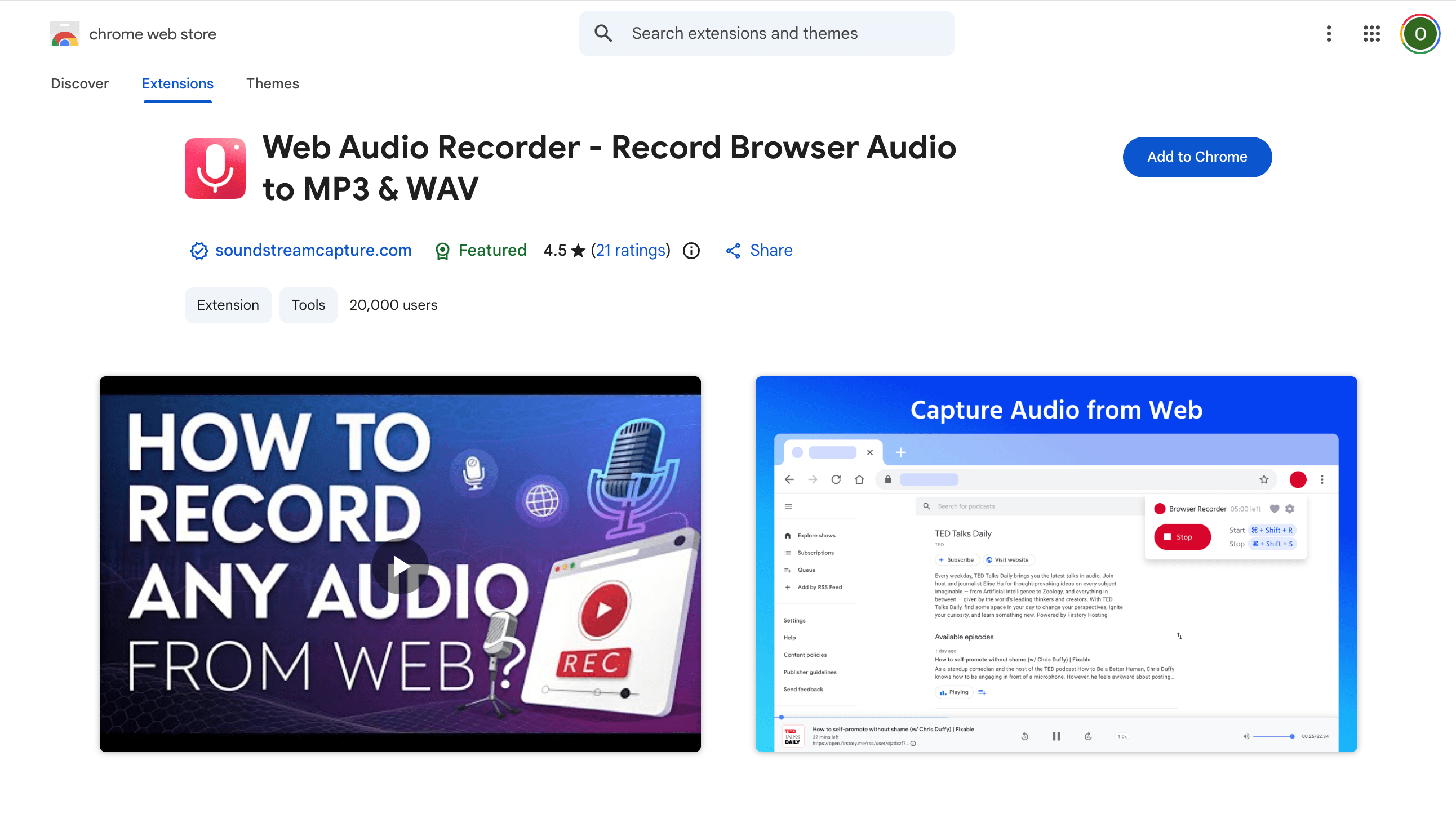 Web Audio Recorder — screenshot