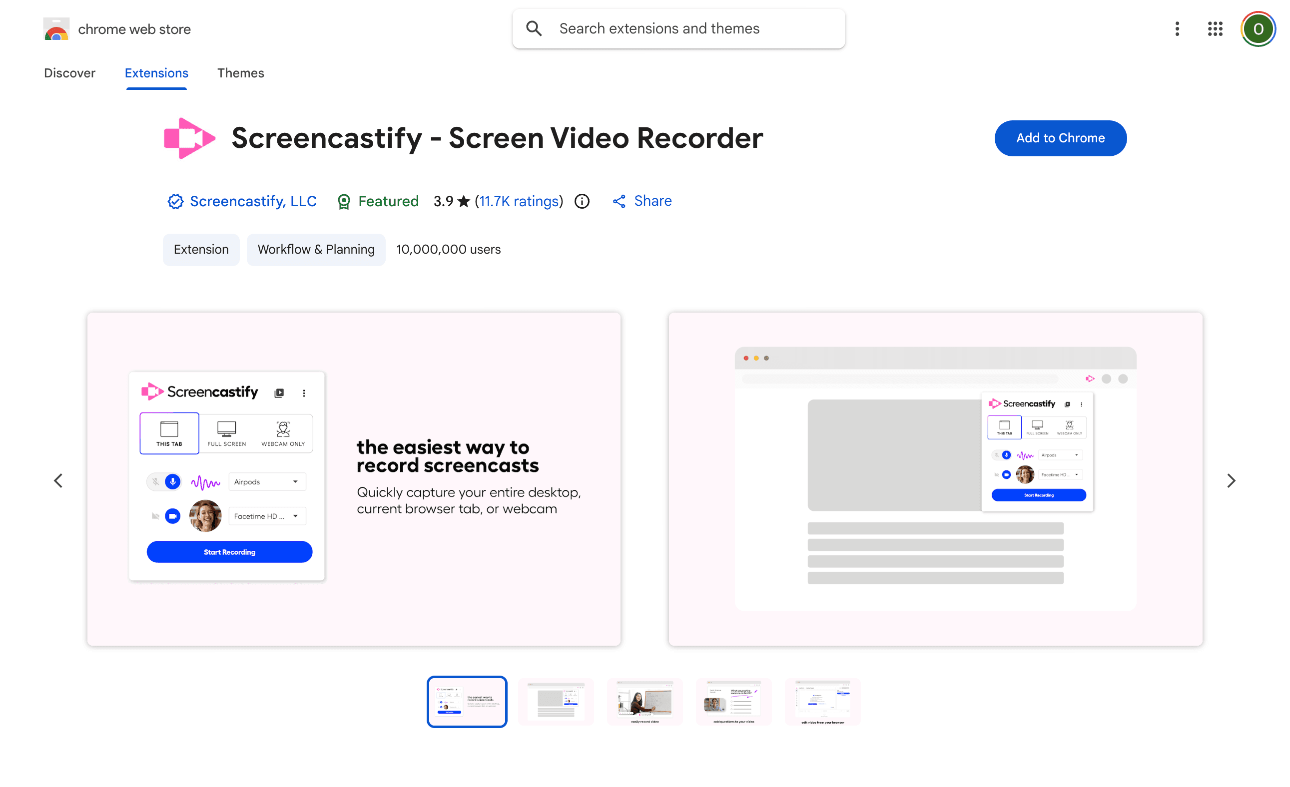 Screencastify — screenshot