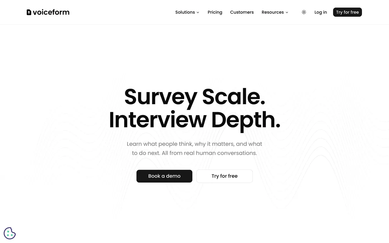 Voiceform homepage